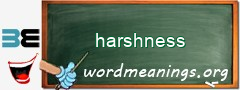 WordMeaning blackboard for harshness
